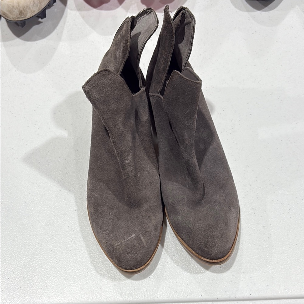 Gray Suede Ankle Boots